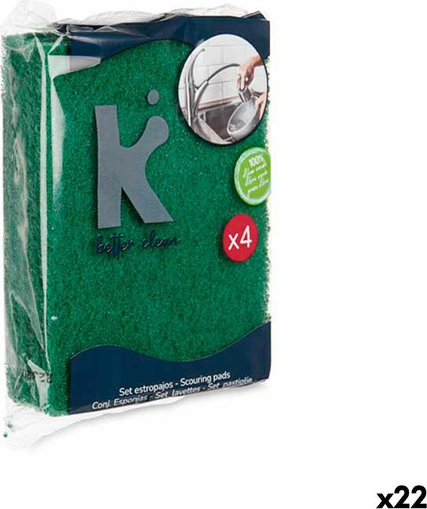 Produktbild Natec Scheuerschwämme-Set grün Abrasive Faser 11,3 X 15,7 X 0,5 cm (22 Stück) (22 Stk.)