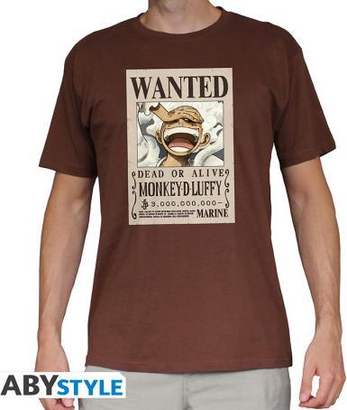 ABYstyle One Piece Wanted Luffy Männer T-Shirt schwarz M 100% Baumwolle Fan-Merch, Filme, TV-Serien (M)