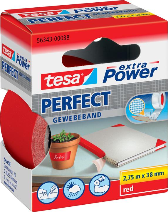 Actual product image tesa EXTRA POWER PERFECT fabric tape, fabric-reinforced duct tape (38 mm)