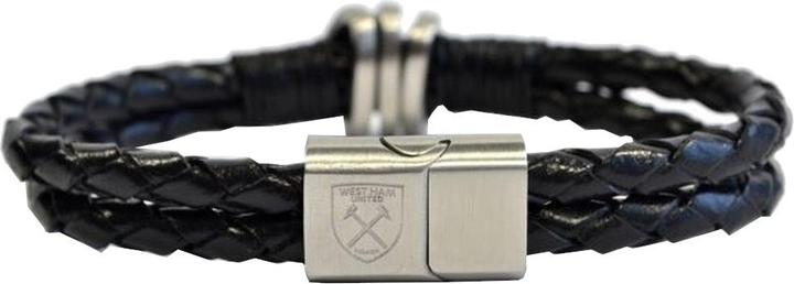 Immagine prodotto West Ham United FC Bracciale West Ham FC unisexe en cuir à double tresse (20% acciaio inox, 80% pelle)