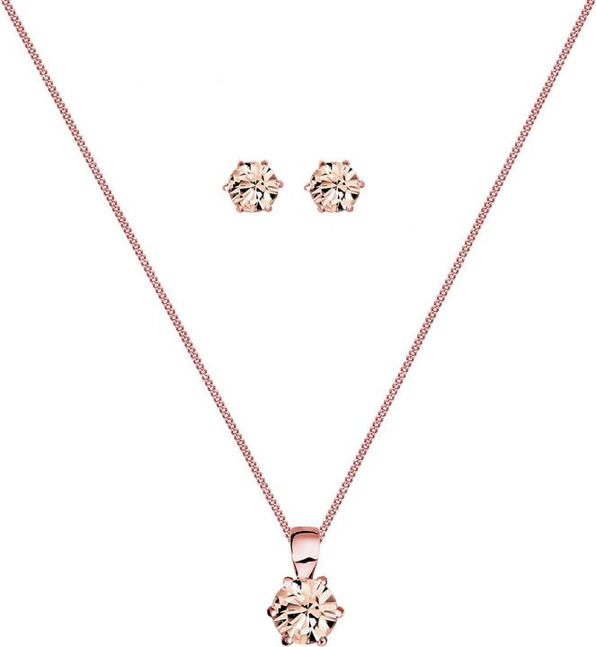 Immagine prodotto Elli Collana di cristallo, orecchini di cristallo (Argento 925 Oro rosa)