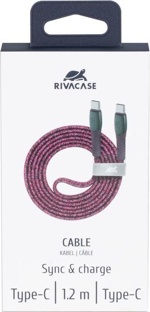 Image du produit Rivacase CÂBLE USB-C VERS USB-C /ROUGE PS6105 RD12 (1.20 m, USB 2.0)