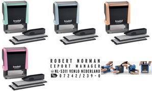 Actual product image Trodat Typomatic Printy 4.0 Pastel Edition, self-inking stamp for self-setting