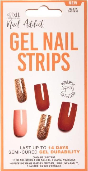Produktbild Ardell Nail Addict Gel Nail Strips Golden Goddess 16 Stk (Rot, Beige, Gold)