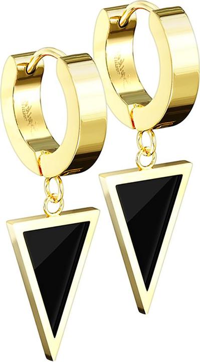 Image du produit Star Piercing Boucles d'oreilles à clapet doré pendentif triangle (sans laiton, Acier chirurgical 316L)