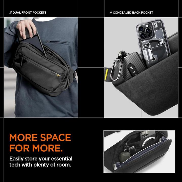 Actual product image Spigen KD410 Sling Bag Klasden - Black