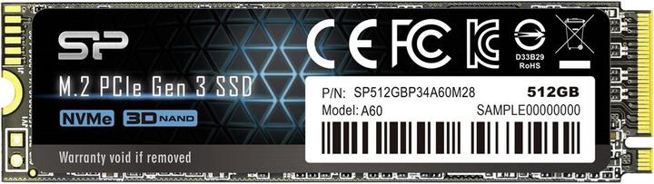 Actual product image Silicon Power A60 M.2 2280 512GB Max2200/1600 MB (512 GB, M.2 2280)