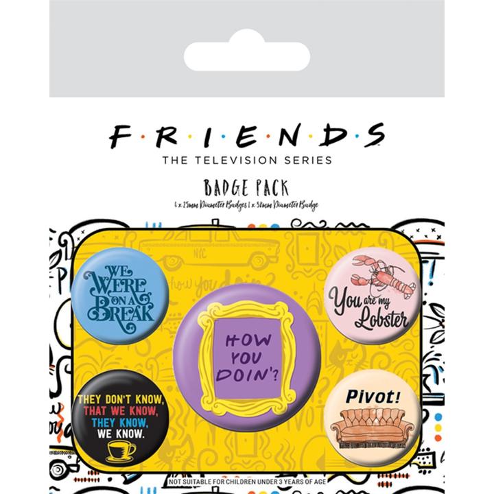 Friends Zitat AnsteckerSet 5erPack Kunststoff