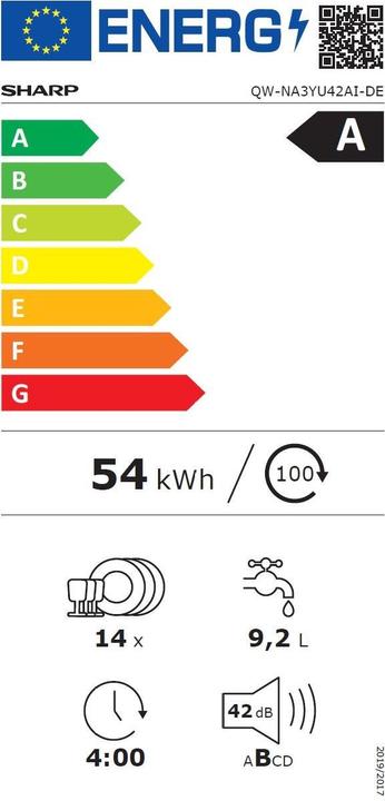 Energie-Label Sharp QW-NA3YU42AI-DE