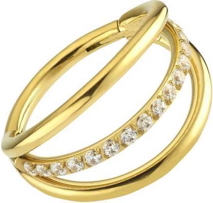 Bijouteria Ohrpiercing (Chirurgenstahl 316L, Kristall, PVD Beschichtung (goldfarben))