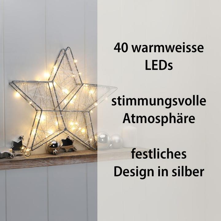 Produktbild Hermex LED-Stern LED-Weihnachtsstern Leuchtstern Metallstern Drahtstern