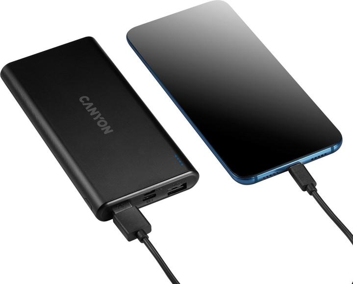 Produktbild Canyon PB-106 Akkuladegerät Lithium Polymer (LiPo) 10000 mAh Schwarz (10000 mAh, 37 Wh)