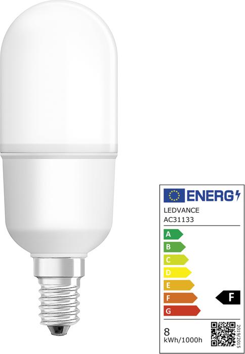 Label énergétique Osram Star Stick (E14, 60 W, 806 lm, 1 x, F)