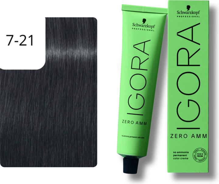 Immagine prodotto Schwarzkopf Igora Zero AMM - 7-21 Biondo Medio Cenere Cendré (7-21 Biondo medio Cenere Cendré)