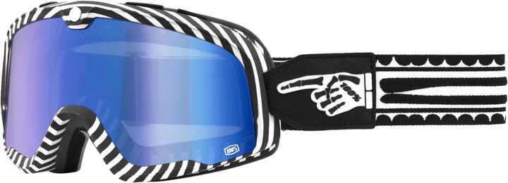 Image du produit 100% Barstow Goggle Death Spray - Mirror Blue Lens (Blanc, Noir, Miroir Bleu)