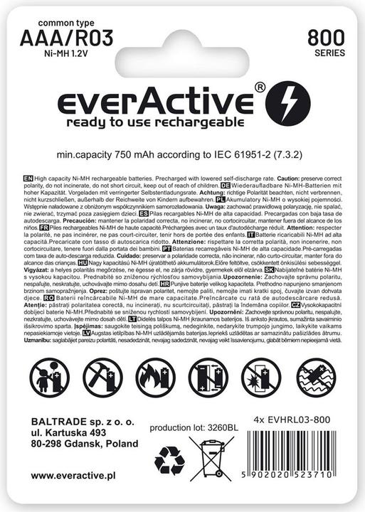 Produktbild Everactive Rechargeable batteries Ni-MH R03 AAA 800 mAh Silver Line - Batterie - Micro (AAA (2 Stk., AAA, 800 mAh)