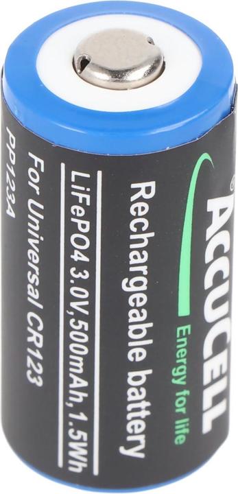 AccuCell Pile CR123A (1 pcs, CR123A, 500 mAh)
