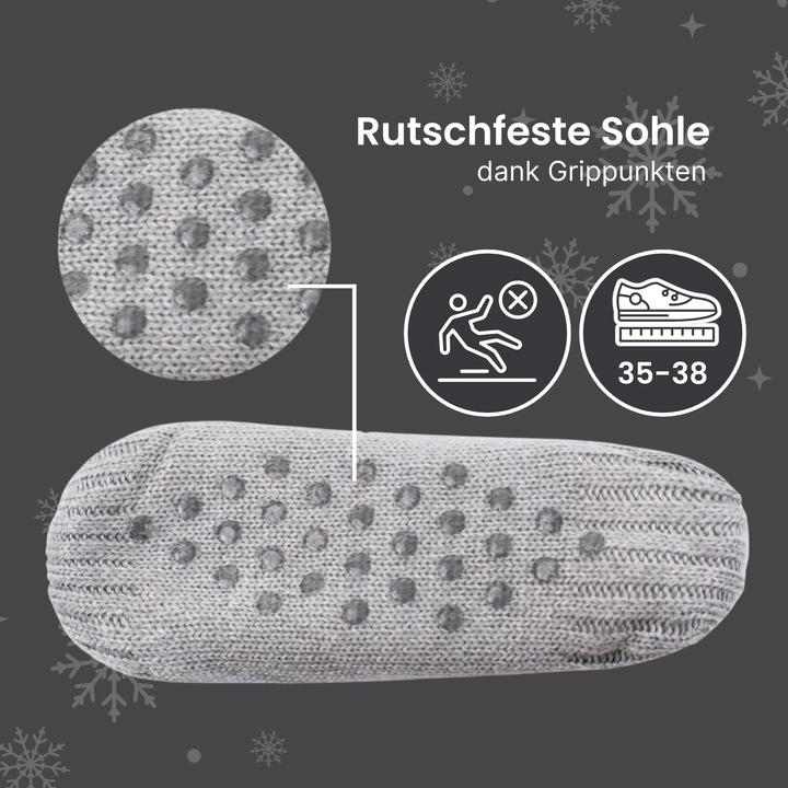 Produktbild Hermex Hausschuhe Gr. 35-38 Wintersocken Kuschelsocken Fuzzy-Socken Pantoffeln (35, 36, 37, 38)