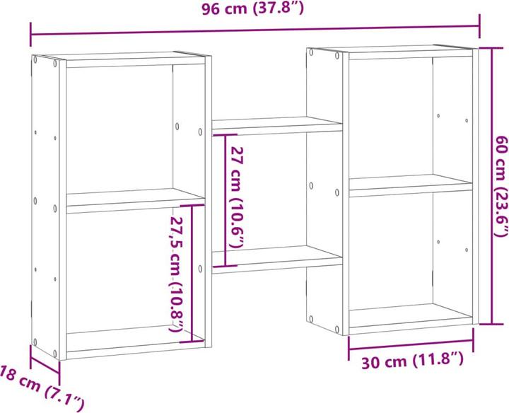 Valori nutrizionali e ingredienti VidaXL Scaffale a muro (96 x 18 x 60 cm)