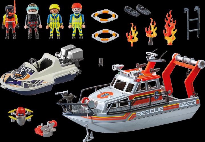 Actual product image Playmobil Distress at sea: firefighting operation with rescue cruiser (70140, Playmobil City Life)