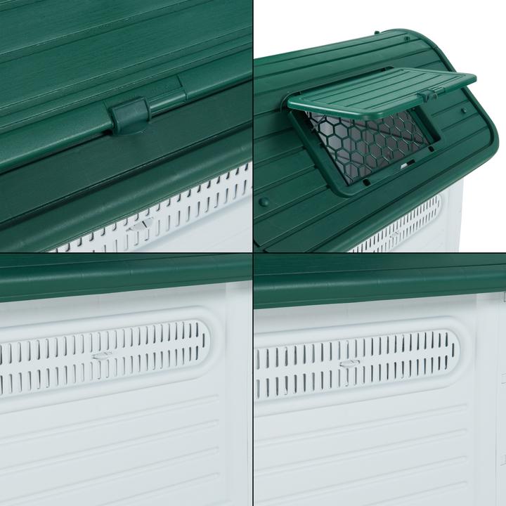 Actual product image En.Casa Hundehütte Bello 87x72x75 cm Weiss/Grün