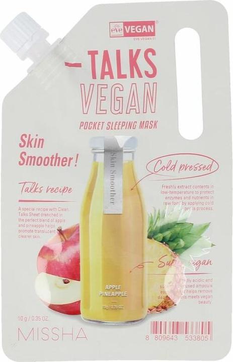 Missha Talks Vegan Squeeze Pocket Sleeping Mask Moisturizing And Nourishing Overnight Mask Skin