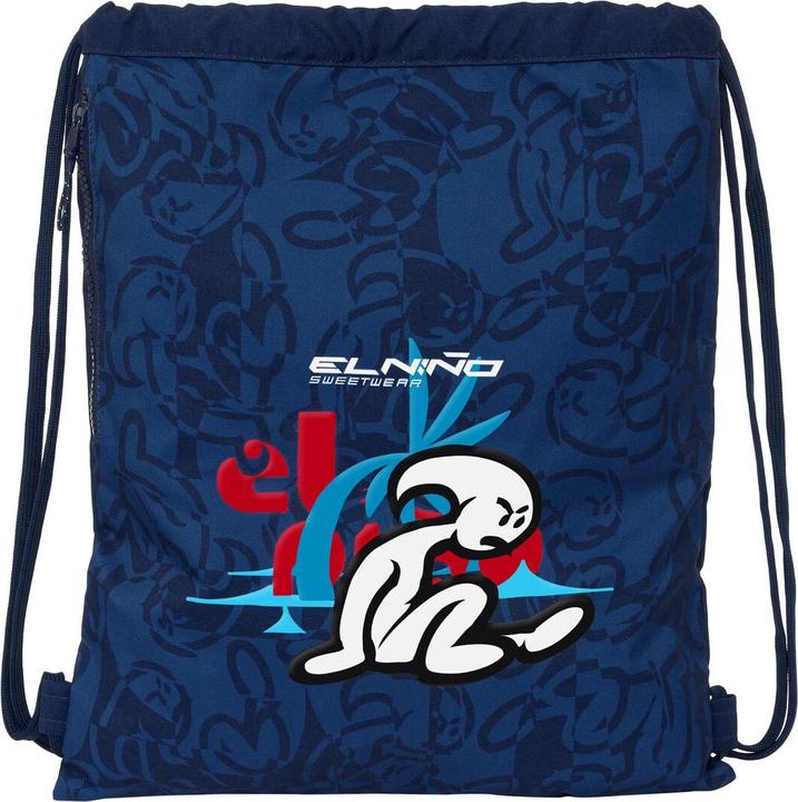 El Niño Rucksacktasche mit Bändern Paradise Marineblau 35 x 40 x 1 cm