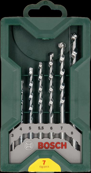 Produktbild Bosch Zubehör Mini-X-Line Steinbohrer-Set, 7-teilig (4 mm, 3 mm, 5.5 mm, 5 mm, 6 mm, 7 mm, 8 mm)