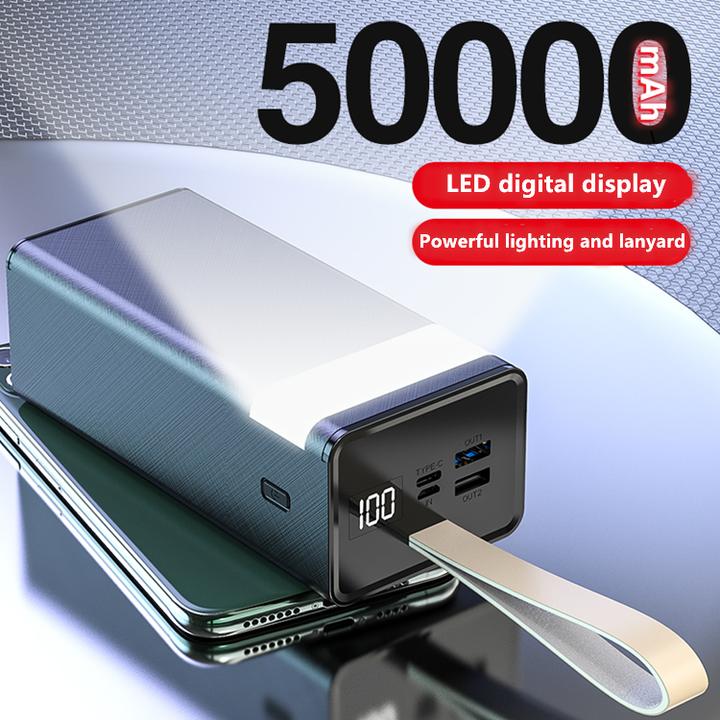 Actual product image PhoneLook Power Bank Luxurieux 50000mAh Chargement rapide PD 22W LED Ultra Capacité (50000 mAh)