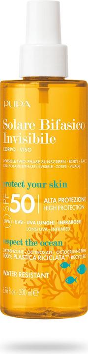 Image du produit Pupa Milano Invisible Sunscreen Two-Phase (écran solaire invisible à deux phases) (Spray solaire, SPF 50, 200 ml)
