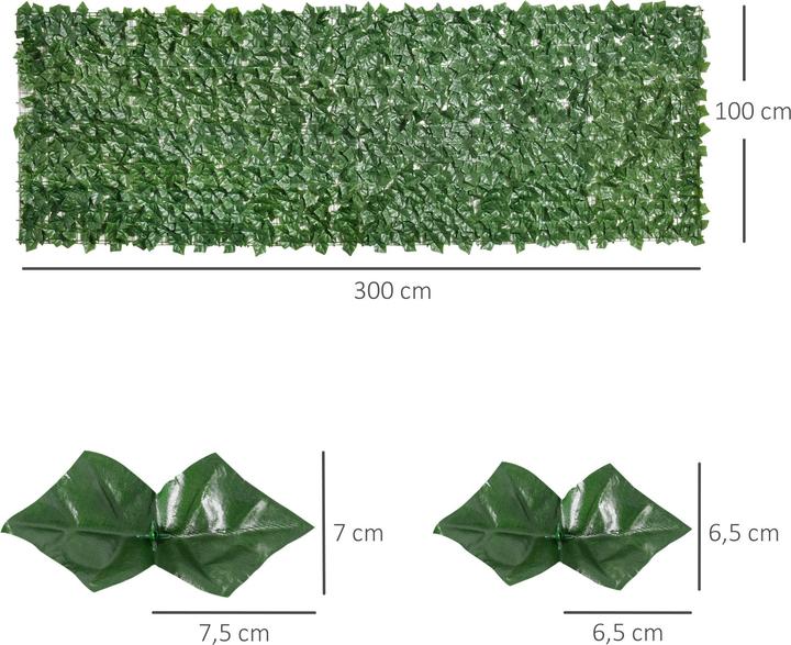 Immagine prodotto Swisshandel24 Siepe artificiale Siepe di privacy Piante Siepe Decorazione murale Verde scuro 300 x 100 cm (300 cm)