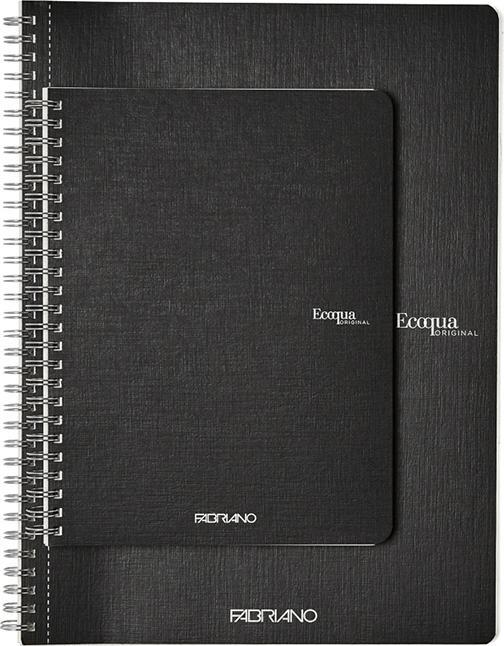 Actual product image Fabriano Notebook EcoQua spiral bound squared Nero (A4, Checked, Soft cover)