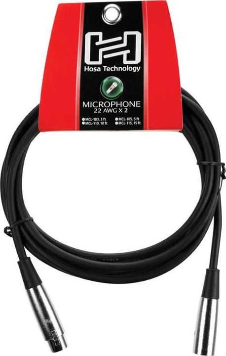 Actual product image Hosa MCL-110 microphone cable, XLR/XLR (3 m, XLR)