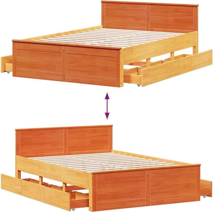 Produktbild VidaXL Bett ohne Matratze mit Kopfteil (140 x 200 cm)