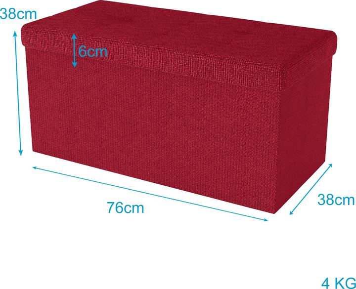 Produktbild Intirilife Sitzbank 76x38x38 cm in GRANAT ROT (76 cm)
