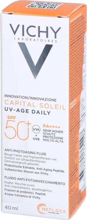 Actual product image Vichy Capital Soleil Fluid UV-AGE (Sun cream face, SPF 50+, 40 ml, 65 g)