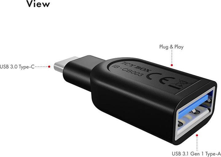 Actual product image Icy Box USB Typ-C auf USB 3.0 (USB 3.0, 4.50 cm)