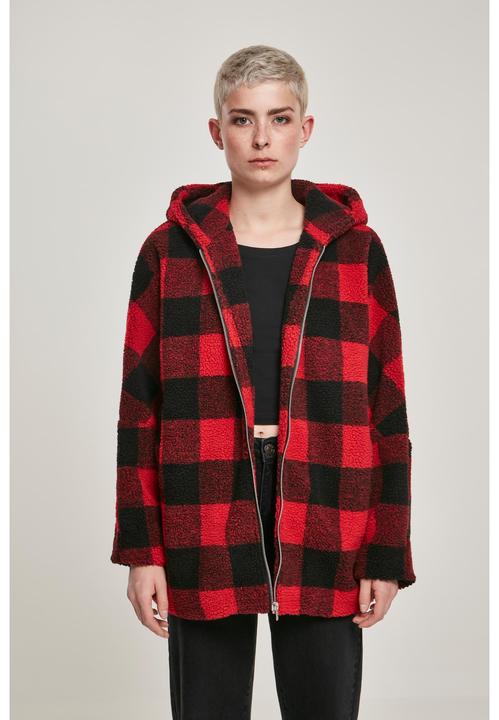 Immagine prodotto Urban Classics Giacca Sherpa da donna con cappuccio a quadri oversize (4XL)