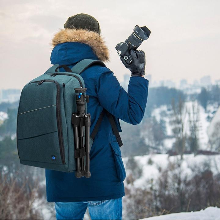 Produktbild König Design Kamera Foto Rucksack Tasche viel Platz für Kamera + Zubehör Drohne Regenschutz (Kamera Schultertasche)