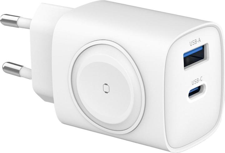 Produktbild Eaxus 3in1 Ladegerät, kabelloser Ladeport kompatibel mit Apple Watch, USB-A & USB-C (22 W)