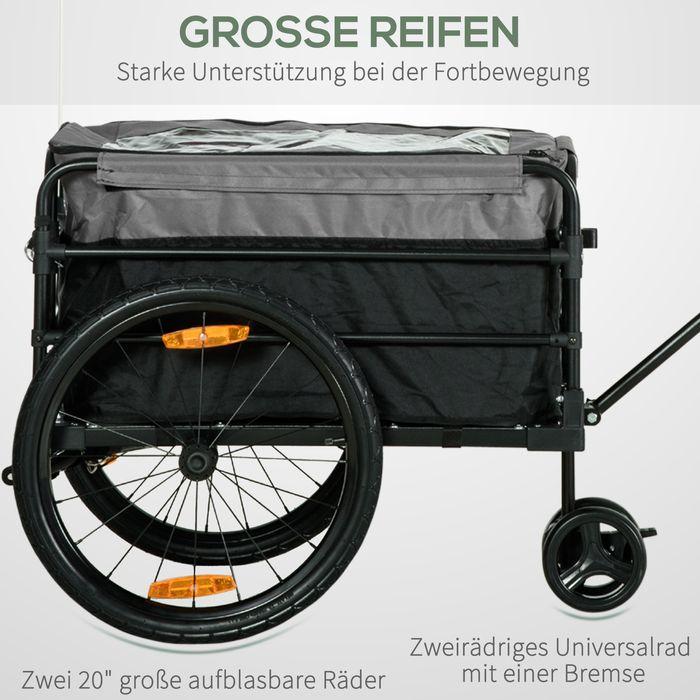 Produktbild Swisshandel24 2-in-1 Fahrradanhänger Lastenanhänger Transportanhänger für Fahrrad mit 20 Zoll-Luftreifen 40 kg Bel