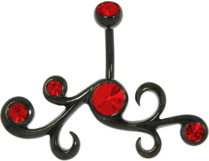 Produktbild Bijouteria Bauchpiercing (Chirurgenstahl 316L, Kristall, PVD Beschichtung (schwarz))