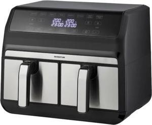 Productafbeelding Inventum GF800HLD - Dubbele airfryer - Heteluchtfriteuse - Inhoud 2 x 4 liter - Zwart/RVS