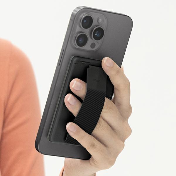 Actual product image Uniq Heldro ID magnetyczny portfel z podpórką i opaską czarny/midnight black