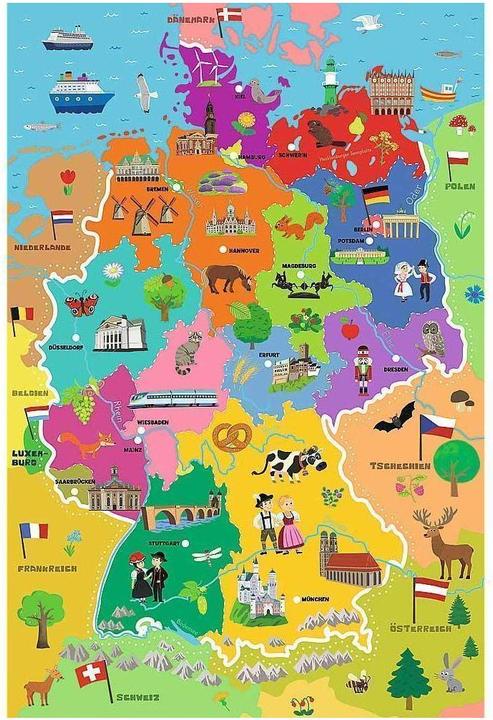 Produktbild Trefl Lernpuzzle - Deutschlandkarte Deutsche Version - 44 Teile (44 Teile)