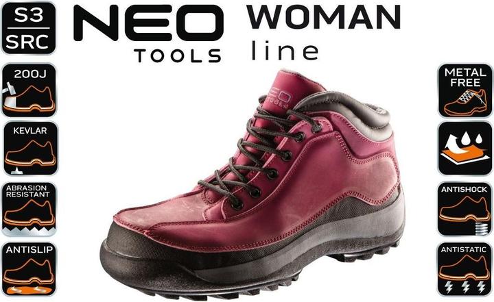 Produktbild Topex Damen-Arbeitsschuhe S3 SRC Leder metallfrei 38 (S3, 38)