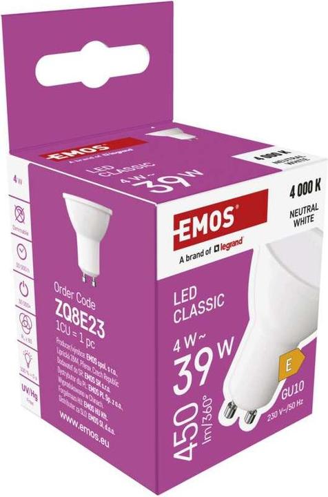 Produktbild Emos LED Lampe Classic MR16 / GU10 / 4 W (39 W) / 450 lm / Neutral Weiss (GU10, 4 W, 450 lm, 1 x, E)
