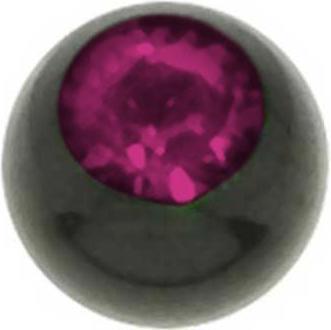 Bijouteria Piercingverschluss (Premium Kristall, PVD Beschichtung (schwarz), Chirurgenstahl 316L)