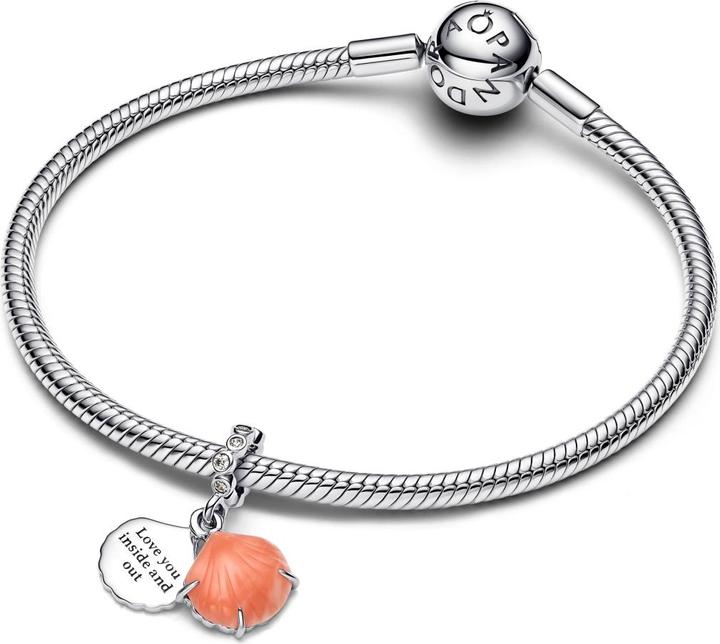 Immagine prodotto Pandora Ciondolo pendente doppio conchiglia color corallo (Argento 925)