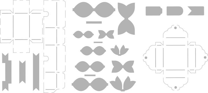 Produktbild VBS Schablonen-Set "Schachteln mit Schleife", 3-tlg.